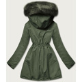 Khaki teplá oboustranná dámská zimní bunda (w610) (3505695) - 3