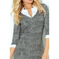 Dámské společenské šaty COLLAR krátké SAF-110-2 šedo/bílé - Numoco (2572440) - 18