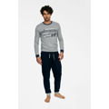 Pyžamo Beast 40034-90X Grey melange-blue - Henderson (3527437) - 2