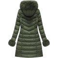 Prošívaná dámská zimní bunda v khaki barvě s kapucí (w750-1) (2940876) - 3