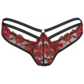 Extravagantní tanga V-10038 černá/červená - Axami (3546179) - 4
