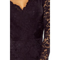 Černé krajkové šaty s dlouhými rukávy a výstřihem model 5406033 (528129) - 5