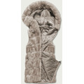 Béžová kožešinová vesta s kapucí (B8059-12) (3612983) - 1