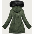 Černá/khaki teplá oboustranná dámská zimní bunda (w610) (3505690) - 5