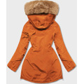 Oranžová dámská zimní bunda parka (CAN-588BIG) (3605244) - 2