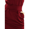 Dámské midi šaty SARA v bordó barvě se zvýšeným střihem model 6353673 (1058742) - 5