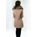 Płaszcz damski z ekoskóry z futerkiem antyczny róź (ld5520) (2940870) - 6