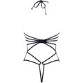 Průhledné smyslné body V-8910 béžová-černá - Axami (3539840) - 2
