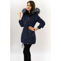 Tmavě modro-šedá voděodolná dámská bunda parka (m-923) (3124749) - 4