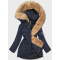 Tmavě modrá dámská zimní bunda parka (CAN-588) (3605239) - 1