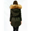 Dwustronna zimowa parka damska z kapturem army-szara (b2636) (2949020) - 3