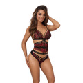 Extravagantní tanga V-10038 černá/červená - Axami (3546179) - 2
