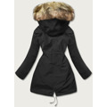 Černo/ecru/hnědá teplá dámská zimní bunda  (w629big) (3505703) - 4