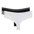 Dámské bavlněné brazilky s krajkou 2 ks DIM SEXY FASHION BRAZILIAN 2x - DIM - černá (2683605) - 1