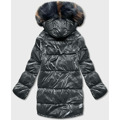 Grafitovo-béžová oboustranná oversize bunda (h-1088-62) (3578032) - 3