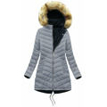 Tmavě modro-šedá oboustranná dámská zimní bunda s kapucí (w214big) (2946853) - 8