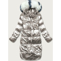 Tmavě modro-béžová oboustranná metalická zimní bunda (p21-7901-99+62) (3490707) - 5