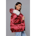 Krátká oversize bunda ve vínové bordó barvě (H-1109-25) (3588063) - 5