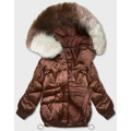 Hnědá krátká oversize bunda (H-1109-79) (3588064) - 1
