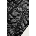 Černá metalická dámská bunda s kapucí (W717) (2917478) - 2