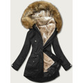 Černo-béžová dámská zimní bunda parka (m-21356) (3505709) - 1