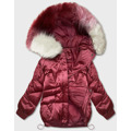 Krátká oversize bunda ve vínové bordó barvě (H-1109-25) (3588063) - 1