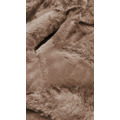 Hnědá dámská bunda-kožíšek s kapucí (br9741-12) (3113624) - 3