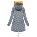 Tmavě modro-šedá oboustranná dámská zimní bunda s kapucí (w214big) (2946853) - 10