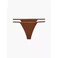 Dámská tanga 2 pack QD3807E CJ8 skořicová - Calvin Klein (2718296) - 1
