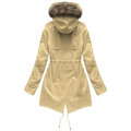 Parka z podpinką i kapturem beżowa (7619big) (2944603) - 5