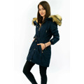 Tmavě modrá teplá dámská zimní bunda parka (w165) (2964006) - 3
