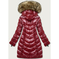 Tmavě červená péřová dámská zimní bunda (M-21006) (3546401) - 2