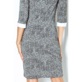 Dámské společenské šaty COLLAR krátké SAF-110-2 šedo/bílé - Numoco (2572440) - 2