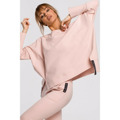 M491 Svetr nadměrné velikosti s bočními rozparky - candy pink (3213996) - 31