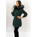 Zeleno-šedá voděodolná dámská bunda parka (m-923) (3124751) - 4