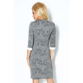 Dámské společenské šaty COLLAR krátké SAF-110-2 šedo/bílé - Numoco (2572440) - 4