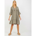 Šaty D73761M30214A5EN khaki barva (3401957) - 2