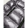 Šedá dámská metalická bunda s kapucí (xw808x) (2975219) - 2