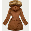 Karamelovo-černá oboustranná dámská zimní bunda (m-210a5) (3059406) - 5