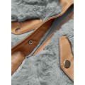 Elegantní vesta v karamelovo-šedé barvě z eko kůže a kožešiny (BR9592-9022) (2878072) - 2