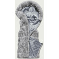 Šedá kožešinová vesta s kapucí (B8059-9) (3612981) - 1