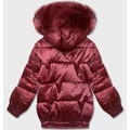 Krátká oversize bunda ve vínové bordó barvě (H-1109-25) (3588063) - 2