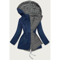 Tmavě modro-bílá dámská bunda parka 2 v 1 (W702) (2917479) - 1