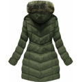 Prošívaná dámská zimní bunda v khaki barvě s kapucí (w749-1) (2962806) - 3