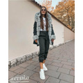 Bawełniana damska parka zimowa z futrem karmelowa (xw793x) (2942936) - 15