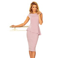 Elegantní dámské midi šaty v barvě lila s volánkem model 5943396 (1058683) - 5