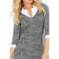 Dámské společenské šaty COLLAR krátké SAF-110-2 šedo/bílé - Numoco (2572440) - 7