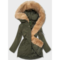 Dámská zimní bunda parka v khaki barvě (CAN-588) (3605240) - 1
