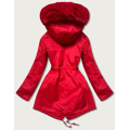 Červená dámská zimní bunda parka s kapucí (b531-4) (3514940) - 3