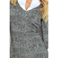 Dámské společenské šaty COLLAR krátké SAF-110-2 šedo/bílé - Numoco (2572440) - 13